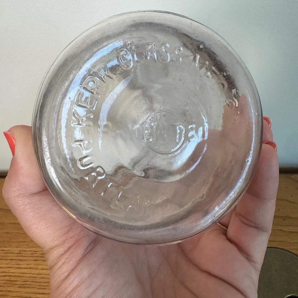 Antique‎ Kerr Glass Economy Portland Oregon Clear Glass Jar Storage Canning